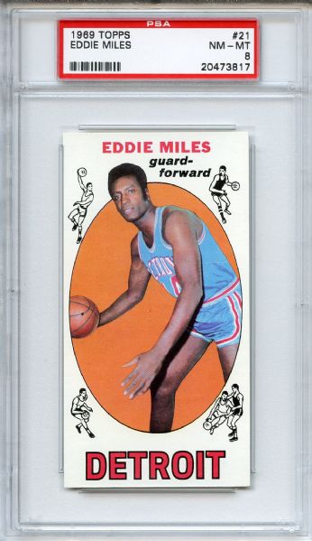 1969 Topps 21 Eddie Miles PSA NM-MT 8