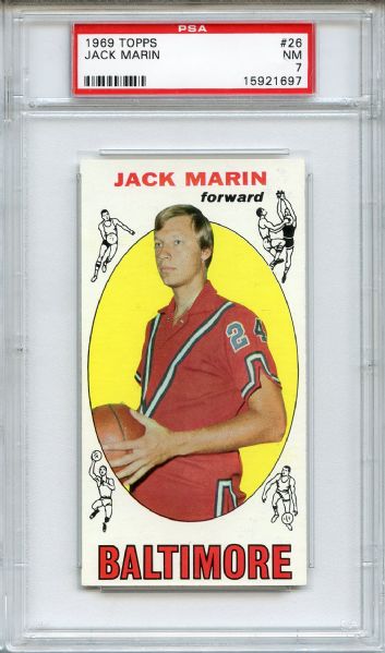 1969 Topps 26 Jack Marin PSA NM 7