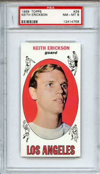 1969 Topps 29 Keith Erickson PSA NM-MT 8
