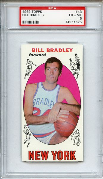 1969 Topps 43 Bill Bradley Rookie PSA EX-MT 6