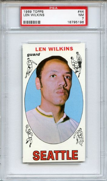 1969 Topps 44 Len Wilkins PSA NM 7
