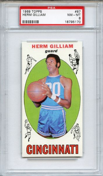 1969 Topps 87 Herm Gilliam PSA NM-MT 8