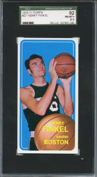 1970 Topps 27 Henry Finkel SGC NM/MT+ 92 / 8.5