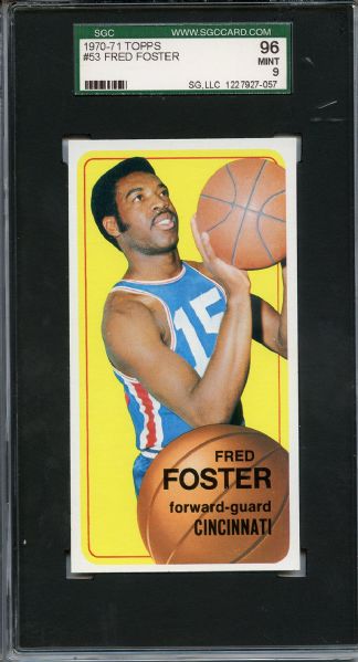 1970 Topps 53 Fred Foster SGC MINT 96 / 9