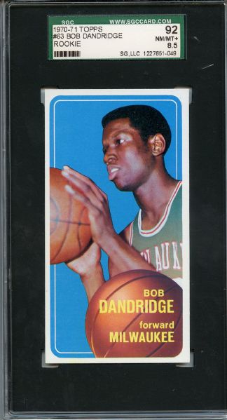 1970 Topps 63 Bob Dandridge SGC NM/MT+ 92 / 8.5