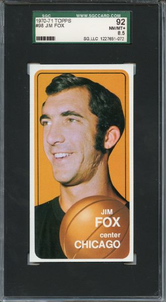 1970 Topps 98 Jim Fox SGC NM/MT+ 92 / 8.5