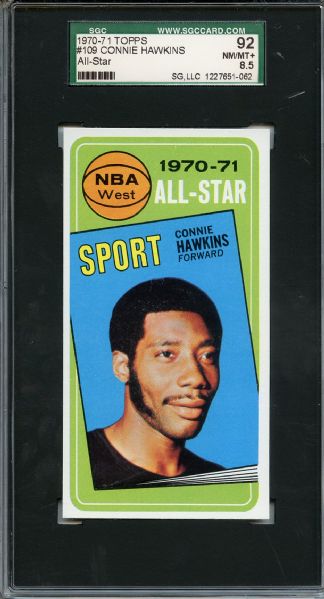 1970 Topps 109 Connie Hawkins All Star SGC NM/MT+ 92 / 8.5