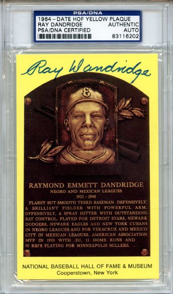 Ray Dandridge Signed HOF Postcard PSA/DNA