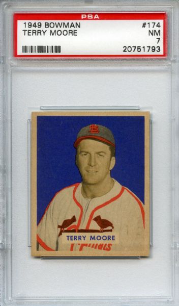 1949 Bowman 174 Terry Moore PSA NM 7