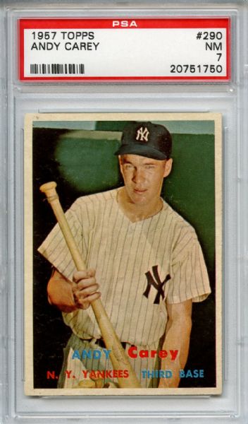 1957 Topps 290 Andy Carey PSA NM 7