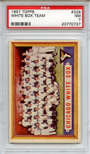 1957 Topps 329 Chicago White Sox Team PSA NM 7