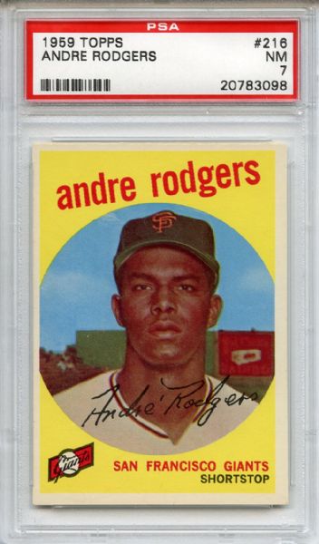 1959 Topps 216 Andre Rodgers PSA NM 7