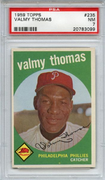 1959 Topps 235 Valmy Thomas PSA NM 7