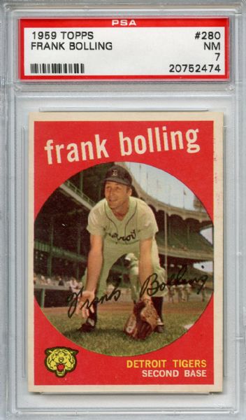 1959 Topps 280 Frank Bolling PSA NM 7