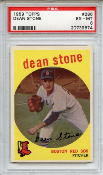 1959 Topps 286 Dean Stone PSA EX-MT 6