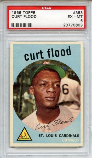 1959 Topps 353 Curt Flood PSA EX-MT 6