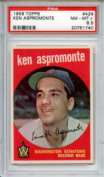 1959 Topps 424 Ken Aspromonte PSA NM-MT+ 8.5