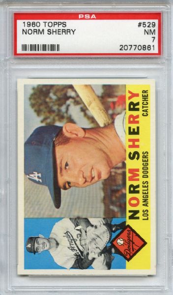 1960 Topps 529 Norm Sherry PSA NM 7