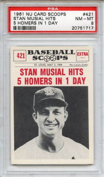 1961 Nu-Card Scoops 421 Stan Musial PSA NM-MT 8