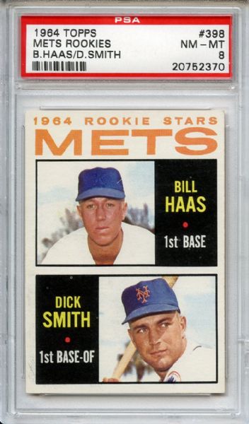 1964 Topps 398 New York Mets Rookies PSA NM-MT 8