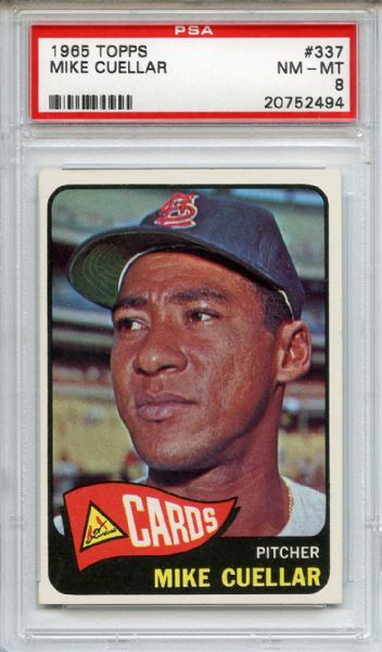 1965 Topps 337 Mike Cuellar PSA NM-MT 8