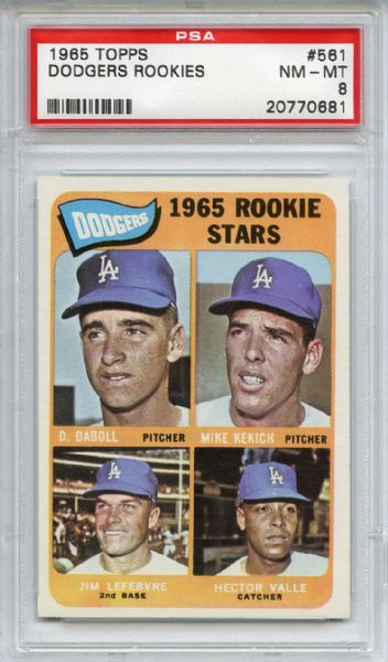 1965 Topps 561 Los Angeles Dodgers Rookies PSA NM-MT 8