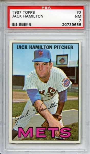 1967 Topps 2 Jack Hamilton PSA NM 7