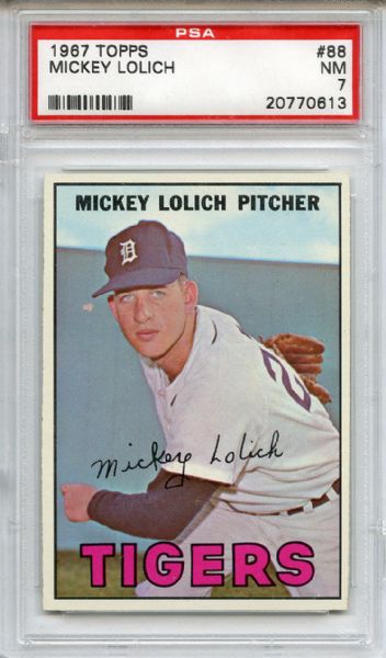 1967 Topps 88 Mickey Lolich PSA NM 7