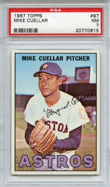 1967 Topps 97 Mike Cuellar PSA NM 7