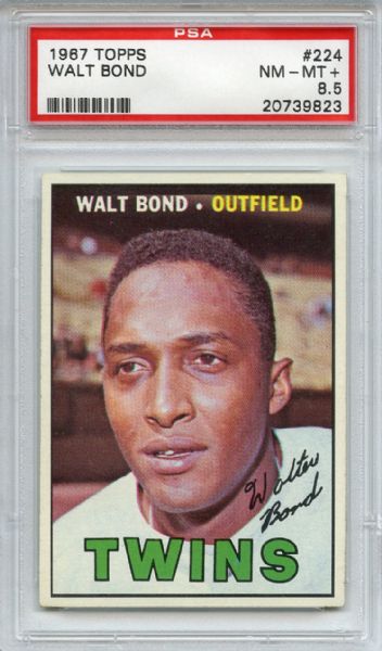 1967 Topps 224 Walt Bond PSA NM-MT+ 8.5