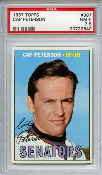1967 Topps 387 Cap Peterson PSA NM+ 7.5