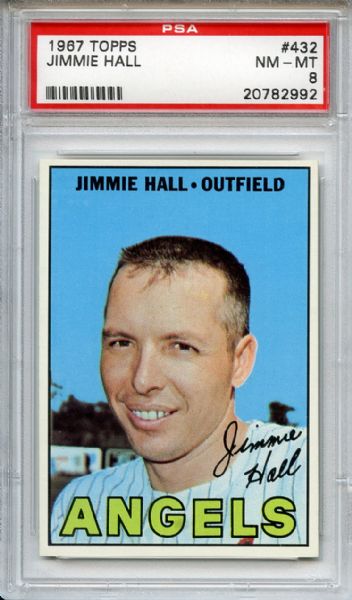 1967 Topps 432 Jimmie Hall PSA NM-MT 8