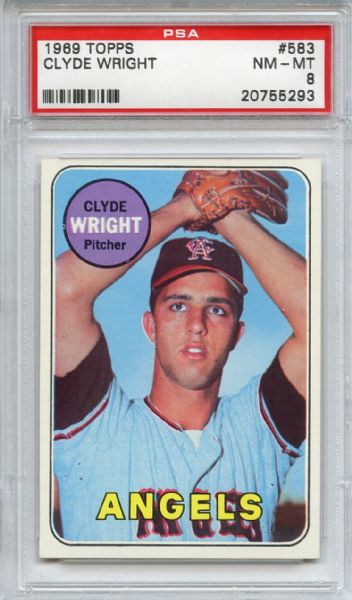1969 Topps 583 Clyde Wright PSA NM-MT 8