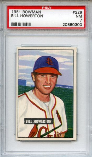 1951 Bowman 229 Bill Howerton PSA NM 7