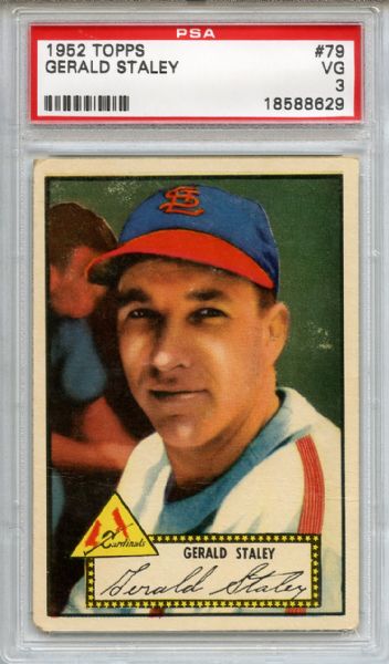 1952 Topps 79 Gerald Staley Red Back PSA VG 3