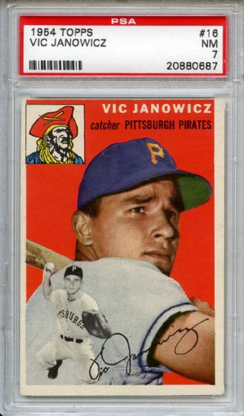 1954 Topps 16 Vic Janowicz PSA NM 7