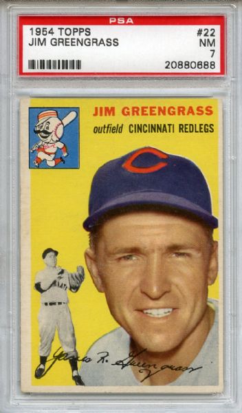 1954 Topps 22 Jim Greengrass PSA NM 7