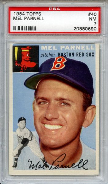 1954 Topps 40 Mel Parnell PSA NM 7
