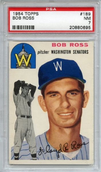 1954 Topps 189 Bob Ross PSA NM 7