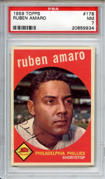1959 Topps 178 Ruben Amaro PSA NM 7