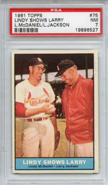 1961 Topps 75 Lindy Shows Larry PSA NM 7