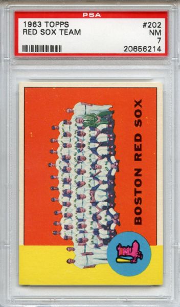 1963 Topps 202 Boston Red Sox Team PSA NM 7