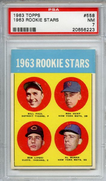 1963 Topps 558 Rookie Stars PSA NM 7