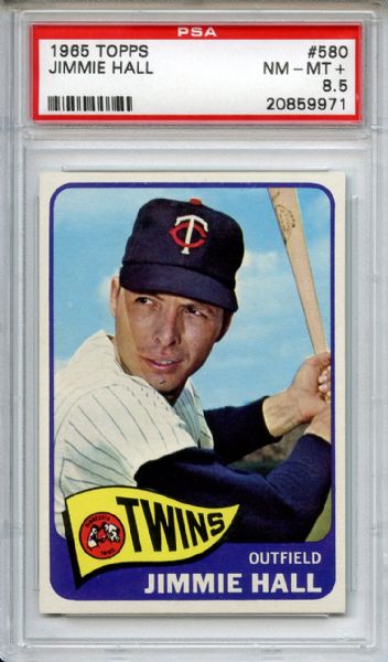 1965 Topps 580 Jimmie Hall PSA NM-MT+ 8.5