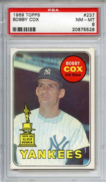 1969 Topps 237 Bobby Cox Rookie PSA NM-MT 8