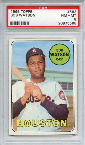 1969 Topps 562 Bob Watson PSA NM-MT 8