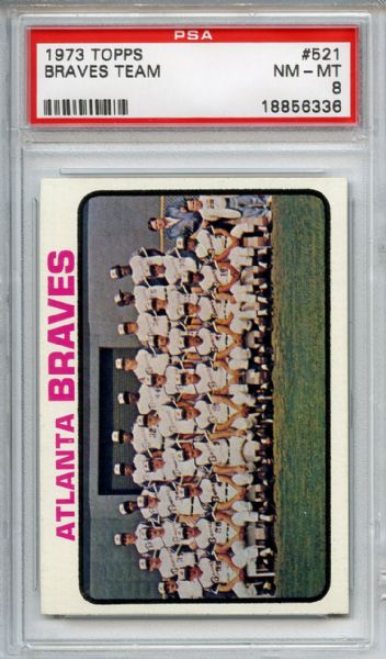1972 Topps 521 Atlanta Braves Team PSA NM-MT 8
