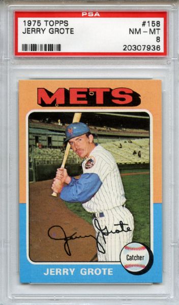 1975 Topps 158 Jerry Grote PSA NM-MT 8