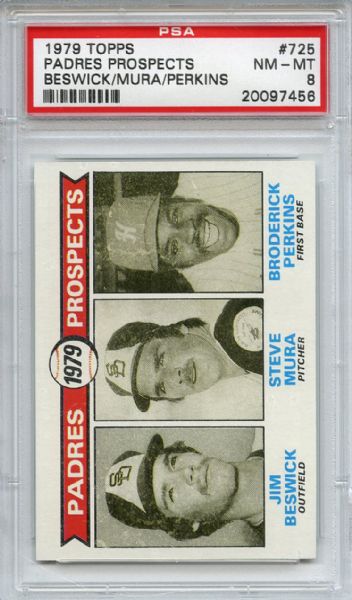 1979 Topps 725 San Diego Padres Prospects PSA NM-MT 8