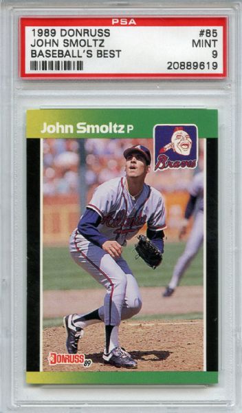 1989 Donruss Baseball's Best 85 John Smoltz Rookie PSA MINT 9